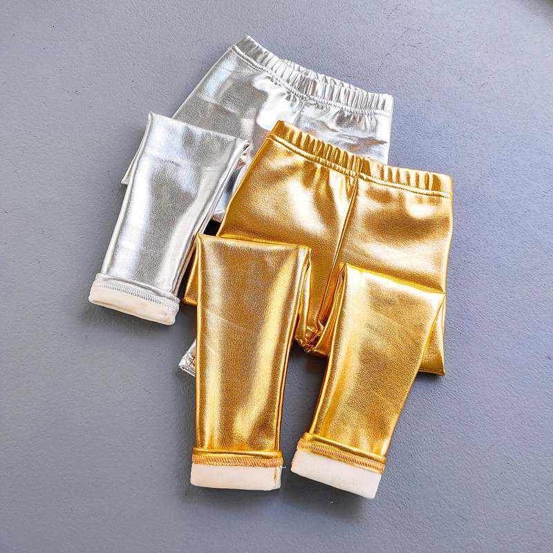 Lastepüksid, 2021. aasta sügistalv, tüdrukud, poisid, läikivad PU-nahast säärised pluss samet, soojapidavad püksid, õhukesed püksid