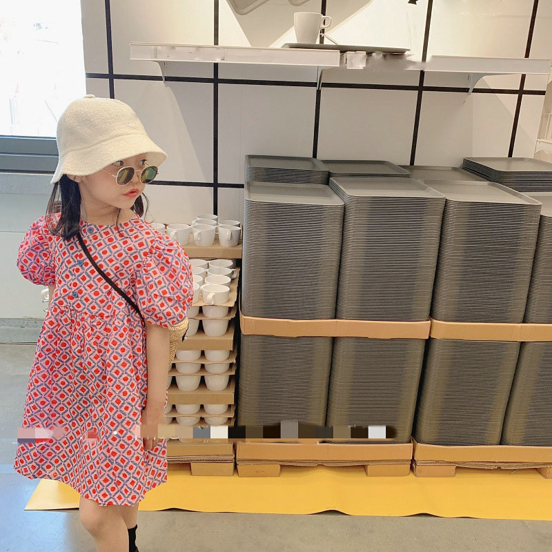 Ljetna haljina za djevojčice Karirana odjeća na točkice Slatki kostimi Haljina za princeze Pamuk Dječja odjeća za djevojčice