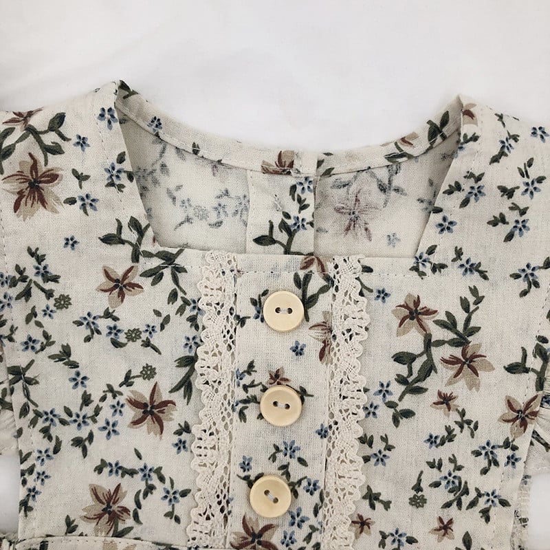 2023 Νέο καλοκαιρινό βρεφικό φόρεμα για κορίτσια σε ποιμαντικό στυλ λουλούδι Φόρεμα πριγκίπισσας με μικρό ιπτάμενο μανίκι Παιδικά παιδικά ρούχα για παιδιά