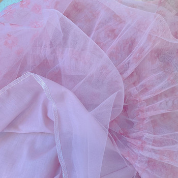Κορίτσια Καλοκαιρινό δικτυωτό φόρεμα Εξωτερικά ρούχα Παιδικά ρούχα Βρεφικά Παιδικά ρούχα Γλυκά Floral Vestidos Μυθιστόρημα Ροζ λουλούδι Πριγκίπισσα φόρεμα