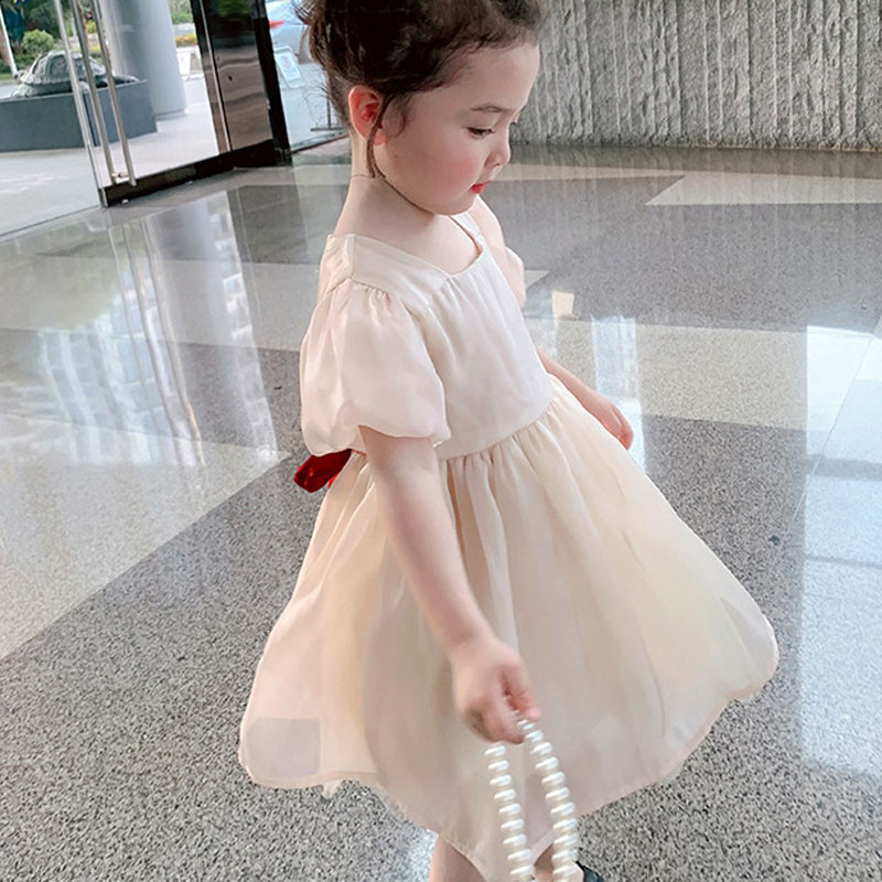 Suvine tüdrukute võrkkleit Sweet puhvis varrukatega seljarihmad Printsesskleit beebidele lastele riided lasteriided