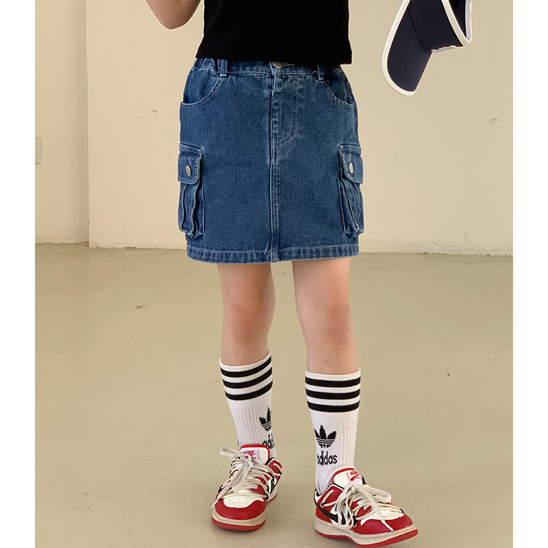 Suknje Ljeto 2023. A kroja dužine iznad koljena Elastični struk Labavi pamuk Nova korejska moda Ležerna dizajnerska djeca Djevojčice