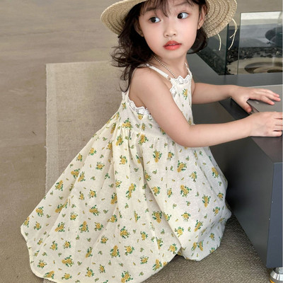 Καλοκαιρινό φόρεμα για κορίτσια 2023 Floral φόρεμα δαντέλα γούρι Πριγκίπισσα Φόρεμα Νέο αγροτικό γυναικείο φόρεμα παιδικά ρούχα