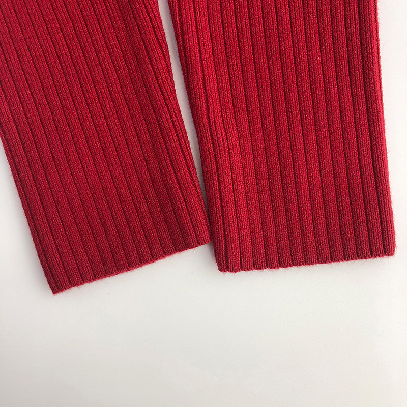 Ins Korejske dječje pletene crvene hlače 2023. Nove pamučne rastezljive hlače Tajice za dječake, malu djecu, Djevojčice, PP uske hlače s donjim dijelom