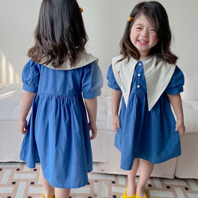 2022. Nova ljetna haljina za djevojčice Baby Sweet Big Lapel Party Princess Haljina Modna dječja odjeća Dječja odjeća za malu djecu