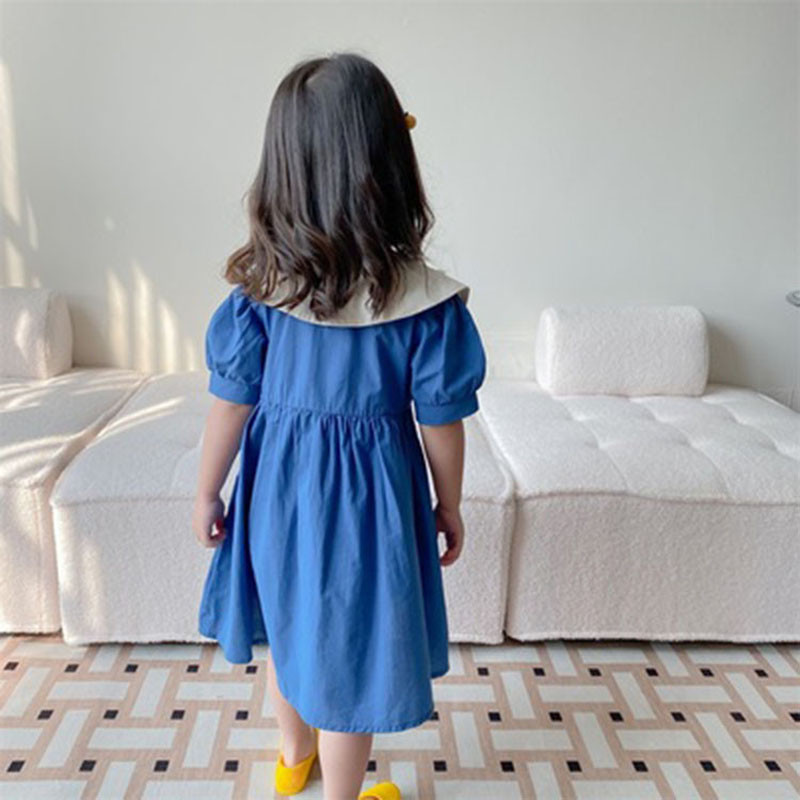 2022. Nova ljetna haljina za djevojčice Baby Sweet Big Lapel Party Princess Haljina Modna dječja odjeća Dječja odjeća za malu djecu