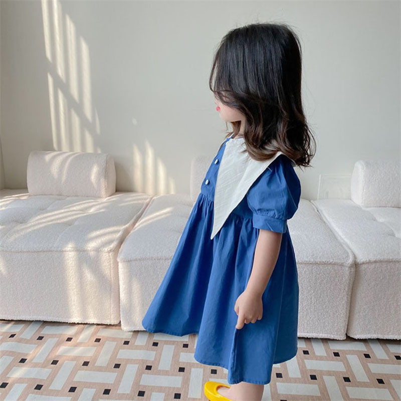 2022. Nova ljetna haljina za djevojčice Baby Sweet Big Lapel Party Princess Haljina Modna dječja odjeća Dječja odjeća za malu djecu