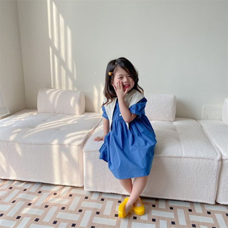 2022. Nova ljetna haljina za djevojčice Baby Sweet Big Lapel Party Princess Haljina Modna dječja odjeća Dječja odjeća za malu djecu