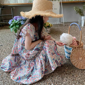 Nova ljetna haljina za djevojčice 2023. Haljina s etničkim apstraktnim slikama Dječja odjeća Haljina princeze za djevojčice Blagdanska haljina za plažu