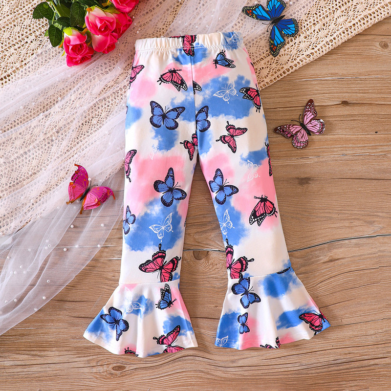 Nove jesenske hlače za djevojčice s leptir printom na kravatu