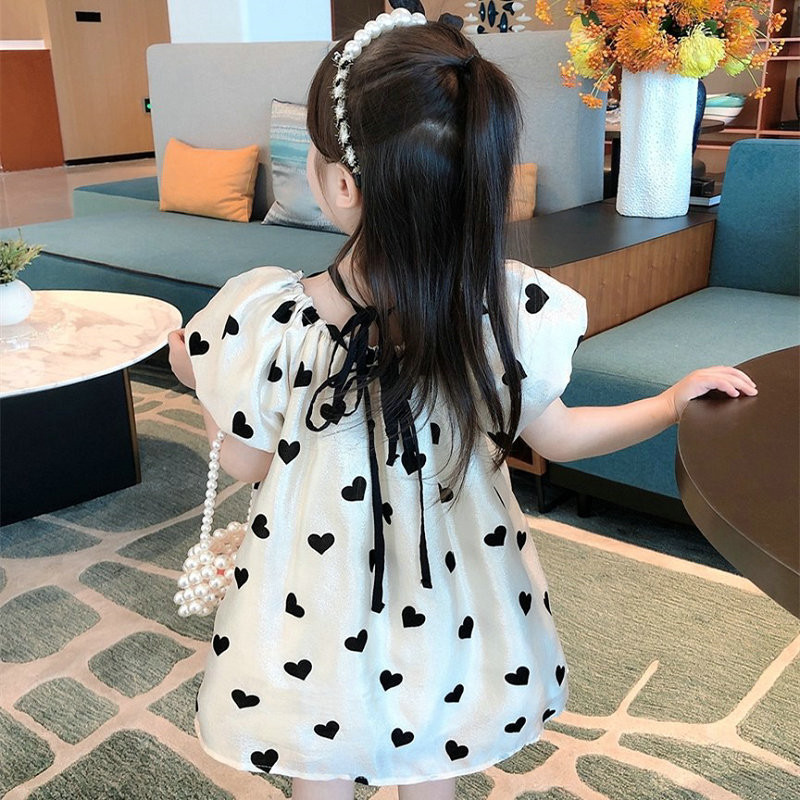 Haljina za djevojčice, personalizirana ljubavna haljina s mjehurićima, slatka haljina princeze za zabavu, nova ljetna modna dječja odjeća 2023.