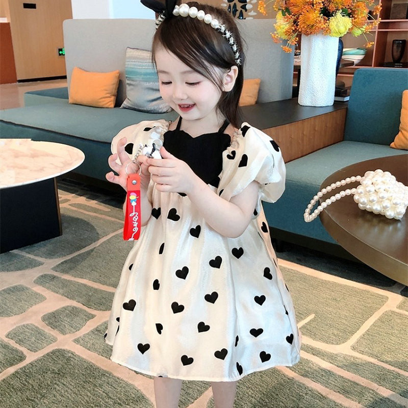 Haljina za djevojčice, personalizirana ljubavna haljina s mjehurićima, slatka haljina princeze za zabavu, nova ljetna modna dječja odjeća 2023.