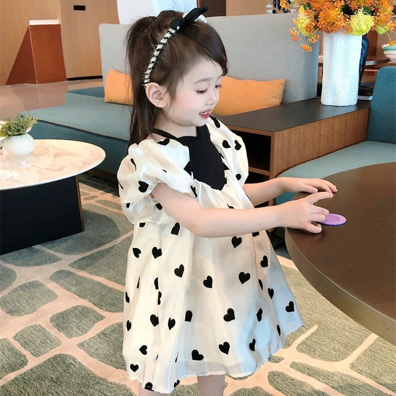 Haljina za djevojčice, personalizirana ljubavna haljina s mjehurićima, slatka haljina princeze za zabavu, nova ljetna modna dječja odjeća 2023.