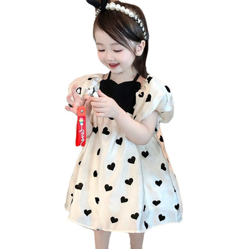 Haljina za djevojčice, personalizirana ljubavna haljina s mjehurićima, slatka haljina princeze za zabavu, nova ljetna modna dječja odjeća 2023.