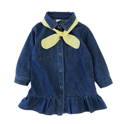 Φόρεμα για κορίτσια φθινοπωρινό κορεατικό τζιν μακρυμάνικο φόρεμα Παιδικό μωρό παιδικό ανοιξιάτικο φόρεμα πάρτι πριγκίπισσας Παιδικά ρούχα