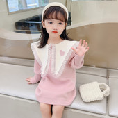 Džemper haljina za djevojčice Slatka dječja odjeća Pleteni pulover haljina Jesen Zima Nove modne dječje haljine na preklop za djevojčice