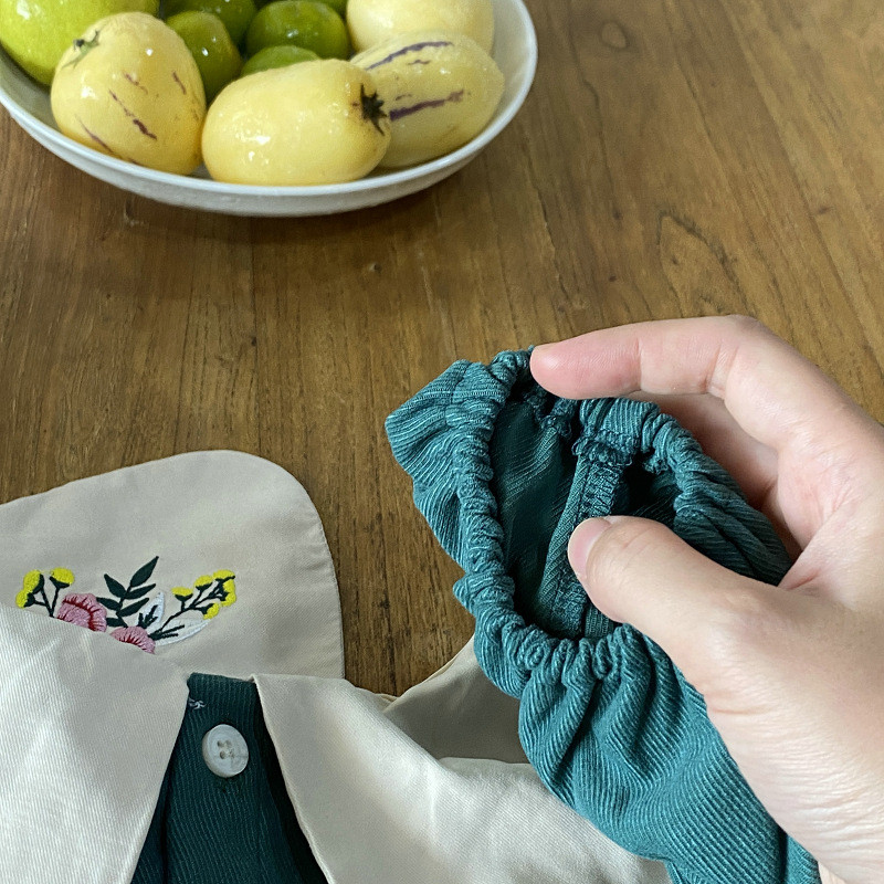 Proljetna i jesenska haljina za djevojčice Nova izvezena ovratnica za lutke Haljina princeze s izvezenim cvijetom i reverom Ležerna dječja odjeća