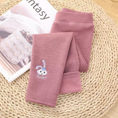 Φθινοπωρινό Χειμώνα Βρεφικά Κοριτσίστικα Κολάν Χοντρό ζεστό χαριτωμένο κουνέλι παντελόνι Παιδικό κορίτσι Plus βελούδινο παντελόνι Παιδικό μασίφ παντελόνι 2-8 ετών