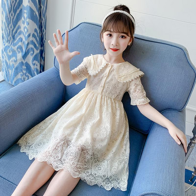 Koreai stílusú lányok csipke ruhák hosszú ujjú, szép buli gyerekruha gyerekek lány ruhák DT463