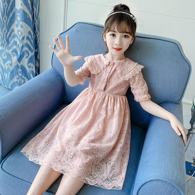 Koreai stílusú lányok csipke ruhák hosszú ujjú, szép buli gyerekruha gyerekek lány ruhák DT463