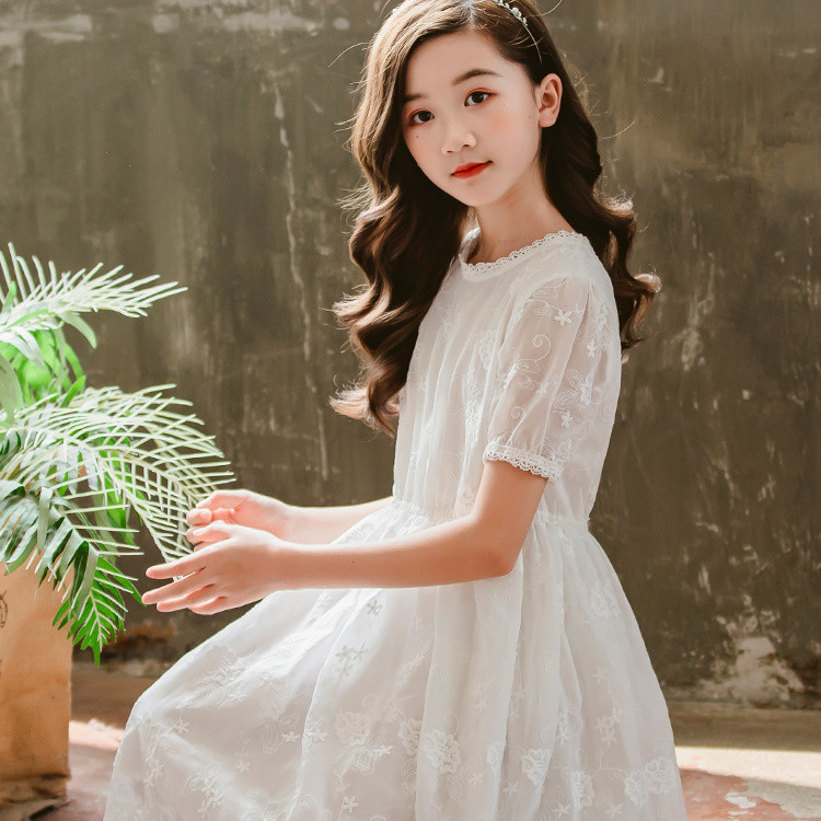 Koreai stílusú lányok csipke ruhák hosszú ujjú, szép buli gyerekruha gyerekek lány ruhák DT463