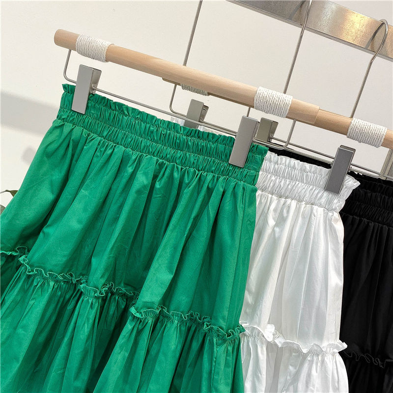 Ljetne suknje za djevojke visokog struka Suknje A kroja u korejskom stilu s volanima za tinejdžerice