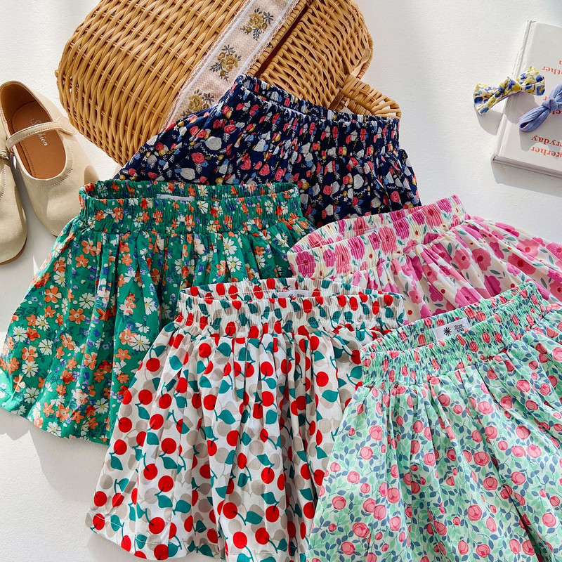 Dječje suknje za djevojčice Kratke hlače Dječje modne kratke hlače s cvjetnim uzorkom Ljetna odjeća za djevojčice Ležerne pamučne kratke hlače s printom