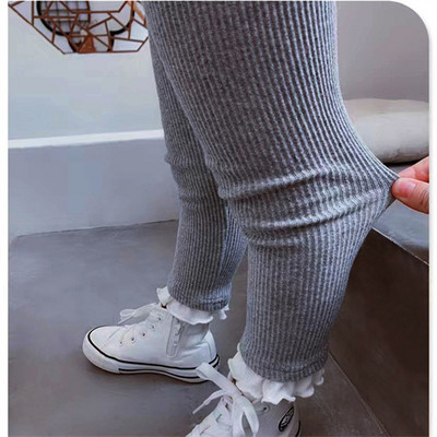 Lawadka 2-6 godina Dječje hlače za djevojčice Tajice Pamuk Proljeće Jesen Modne duge hlače od čvrste čipke Velike PP dječje hlače Novo