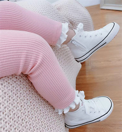 Lawadka 2-6 godina Dječje hlače za djevojčice Tajice Pamuk Proljeće Jesen Modne duge hlače od čvrste čipke Velike PP dječje hlače Novo