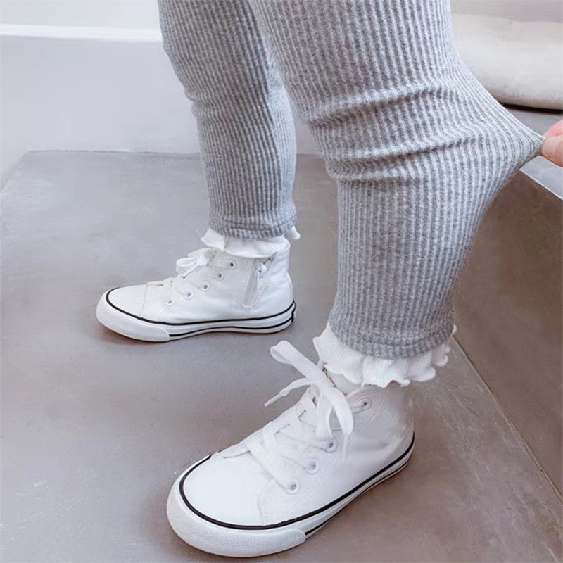 Lawadka 2-6 godina Dječje hlače za djevojčice Tajice Pamuk Proljeće Jesen Modne duge hlače od čvrste čipke Velike PP dječje hlače Novo