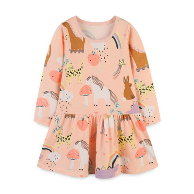 Μακρυμάνικα Jumping Meters Φορέματα για μωρά για κορίτσια Φθινοπωρινά ανοιξιάτικα κινούμενα σχέδια Hot Selling Παιδικά κοστούμια Frocks Ρούχα γενεθλίων