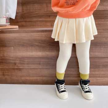 Момичета Есен 3 цвята меки ежедневни клинове 1-7 години Бебе момиче памучни универсални еластични тесни панталони