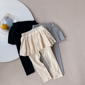 Момичета Есен 3 цвята меки ежедневни клинове 1-7 години Бебе момиче памучни универсални еластични тесни панталони