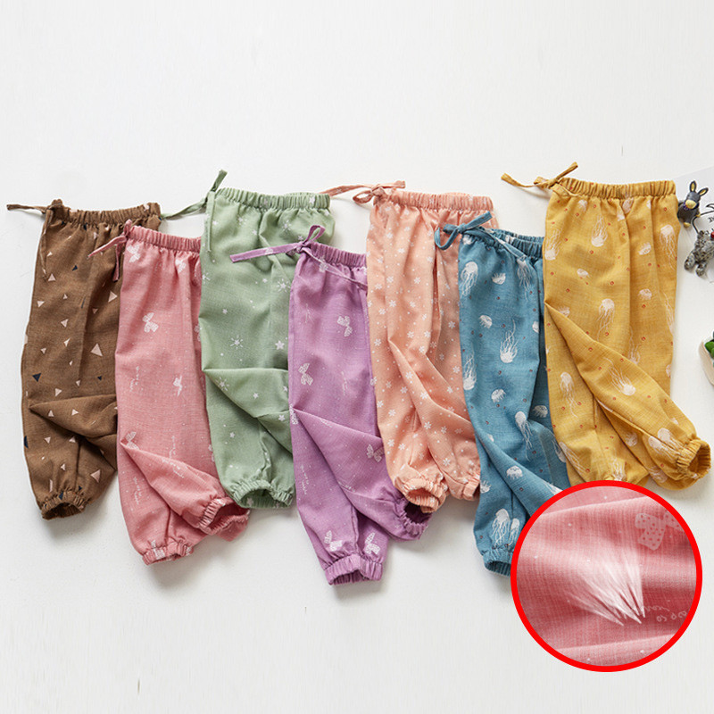 Mekane dječje hlače Ljetna dječja odjeća Hlače za djevojčice Pamučne lanene majice s printom za dječake Ležerne dječje hlače Trenirke