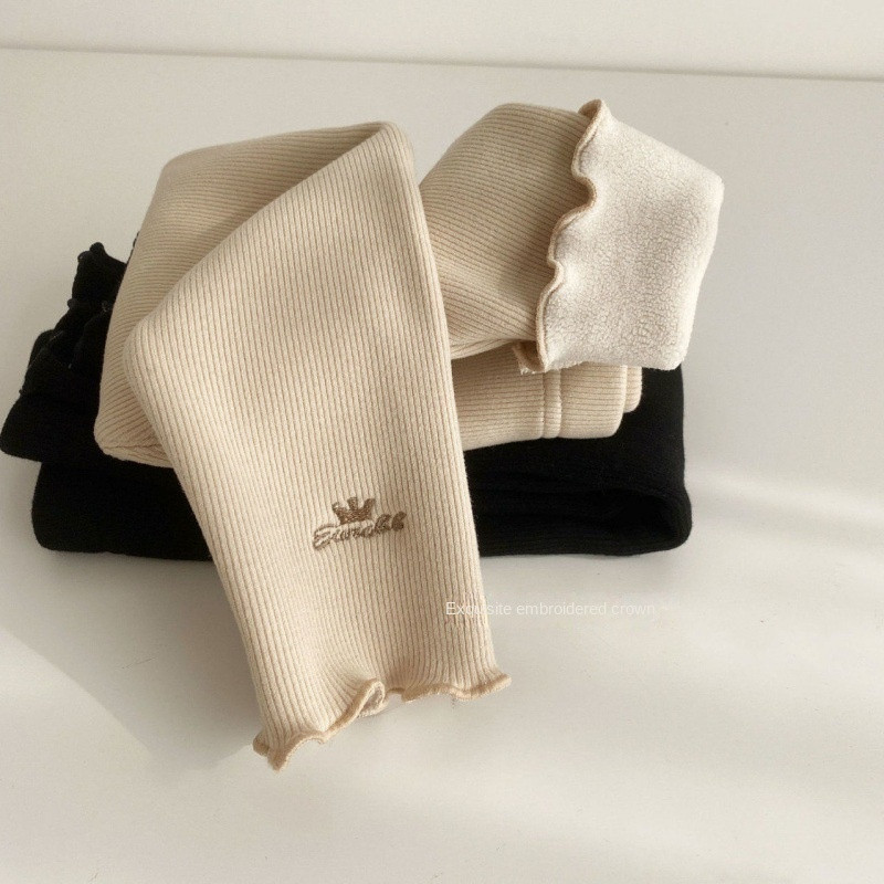 Dječja odjeća, deblja topla kruna, hlače od kašmira za djevojčice, jesen, zima, korejske dječje plus baršunaste hlače, tajice za djevojčice