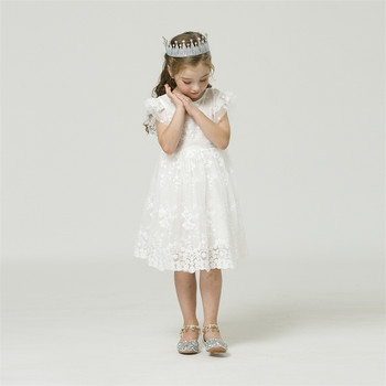 Καλοκαιρινό αμάνικο φόρεμα για κορίτσια Λευκά λουλουδάτα φορέματα 3 4 5 6 7 8 ετών Παιδική δαντέλα Casual κοστούμι πριγκίπισσας Tutu Vestido