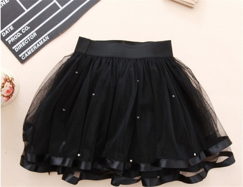 rasprodaja ljetne šifonske balske haljine za djevojčice tutu suknje s perlama crne tutu suknje za djevojčice lepršave suknje od tila za djevojčice s perlama