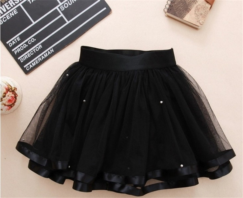 rasprodaja ljetne šifonske balske haljine za djevojčice tutu suknje s perlama crne tutu suknje za djevojčice lepršave suknje od tila za djevojčice s perlama