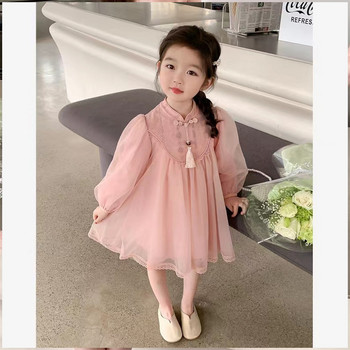 Φθινόπωρο Χειμώνας Νέα Κινεζική Μόδα Φόρεμα για κορίτσια Harajuku Kawaii Φαρδύ χαριτωμένο φόρεμα πάρτι με μακριά μανίκια Γλυκά παιδικά ρούχα