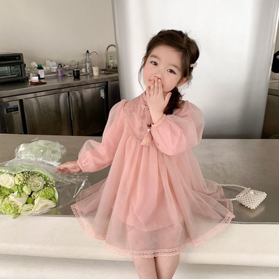 Φθινόπωρο Χειμώνας Νέα Κινεζική Μόδα Φόρεμα για κορίτσια Harajuku Kawaii Φαρδύ χαριτωμένο φόρεμα πάρτι με μακριά μανίκια Γλυκά παιδικά ρούχα