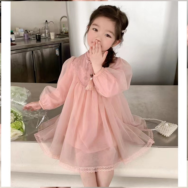 Φθινόπωρο Χειμώνας Νέα Κινεζική Μόδα Φόρεμα για κορίτσια Harajuku Kawaii Φαρδύ χαριτωμένο φόρεμα πάρτι με μακριά μανίκια Γλυκά παιδικά ρούχα