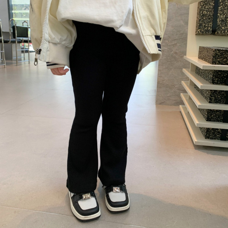 Hlače s šiljcima za malu djecu, djevojčice, jednobojne modne pamučne čizmice, elegantne ulične slatke hlače, nova jesenska odjeća za djevojčice