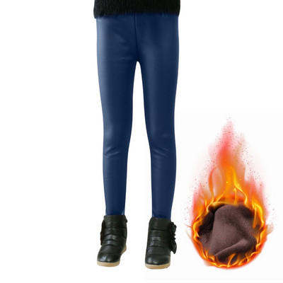 Tajice za djevojčice Kožne tajice Pencil Hlače Nove zimske dječje tople hlače Tajice od PU kože Uske kožne hlače za djevojčice