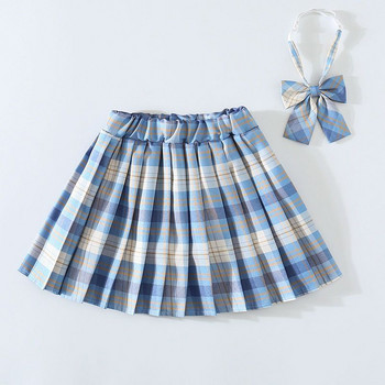 Καλοκαίρι 2023 Παιδική φούστα για κορίτσια με πλισέ για όλες τις χρήσεις Κοντό φόρεμα κολεγιακού στυλ Casual μόδα Παντός αντιστοιχίας καρό μίνι φούστες