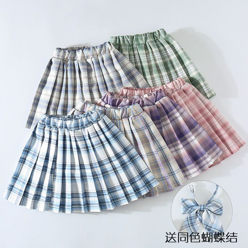 Καλοκαίρι 2023 Παιδική φούστα για κορίτσια με πλισέ για όλες τις χρήσεις Κοντό φόρεμα κολεγιακού στυλ Casual μόδα Παντός αντιστοιχίας καρό μίνι φούστες
