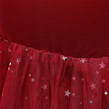 Червена коледна рокля за момичета, есенна пачка от тюл с пълен ръкав, детска принцеса, дрехи за рожден ден, детски новогодишни костюми