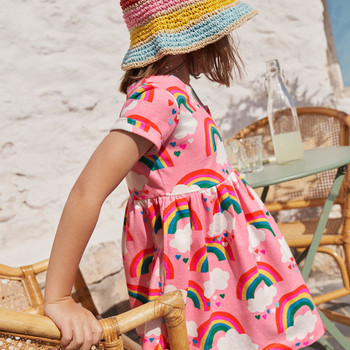 Jumping Meters Hot Selling Πριγκίπισσα Φορέματα για κορίτσια Καλοκαιρινά Αμάνικα Ζώα Εκτύπωση Παιδικά Βαμβακερά Φροκάκια Δώρο Γενεθλίων Παιδιά