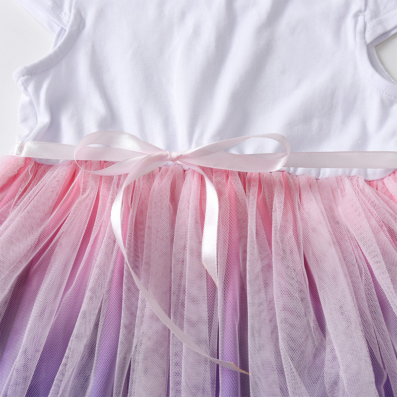 DXTON Leptir šljokičasta haljina za djevojčice, gradijent, dječja elegantna haljina za vjenčanje, rođendan, tutu haljina princeze, dječja ljetna odjeća