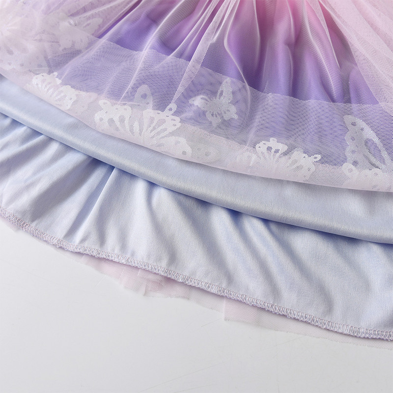 DXTON Leptir šljokičasta haljina za djevojčice, gradijent, dječja elegantna haljina za vjenčanje, rođendan, tutu haljina princeze, dječja ljetna odjeća