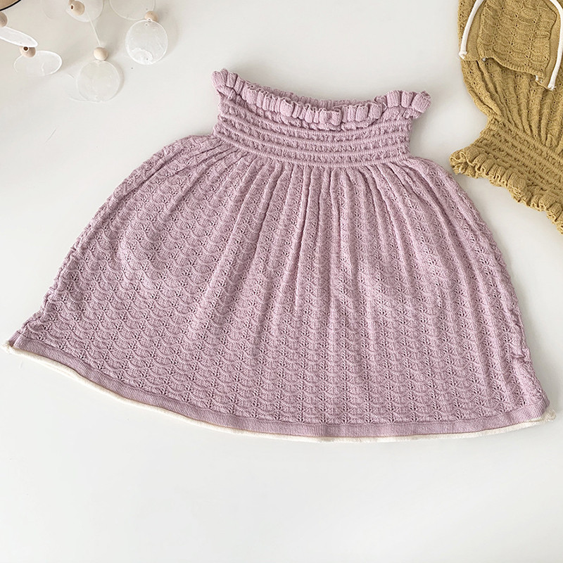 1-7 ani de vară pentru fetițe fuste tricotate scobite la modă fustă pulover pentru fetiță haine tricotate pentru copii fuste cu talie înaltă pentru copii